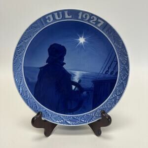 Vintage 1927 Royal Copenhagen Christmas Plate "Helmsman on Christmas Night"